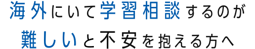 海外にいて学習相談するのが難しいと不安を抱える方へ