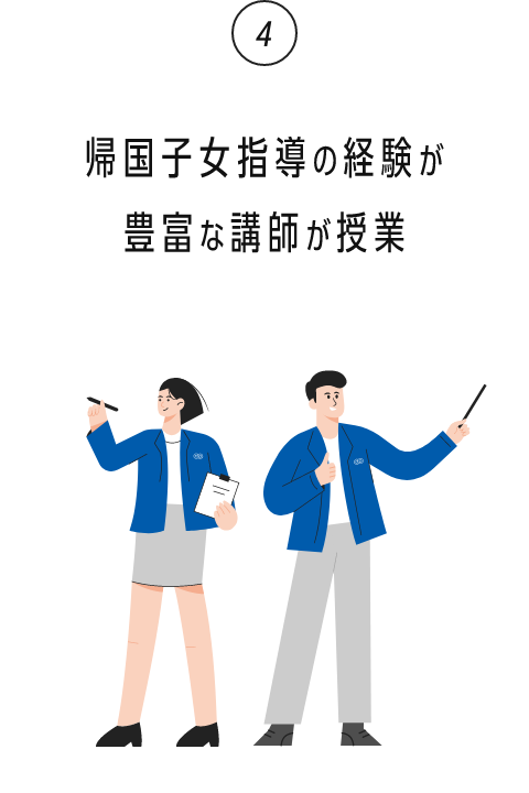 4. 帰国子女指導の経験が豊富な講師が授業